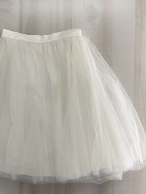 ALEXANDRA GRECCO tulle white cream ivory bridal skirt 12 Anthropologie